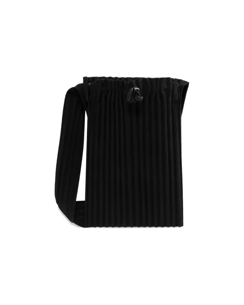 Issey Miyake Plissierte Kuriertasche - Schwarz Schwarz