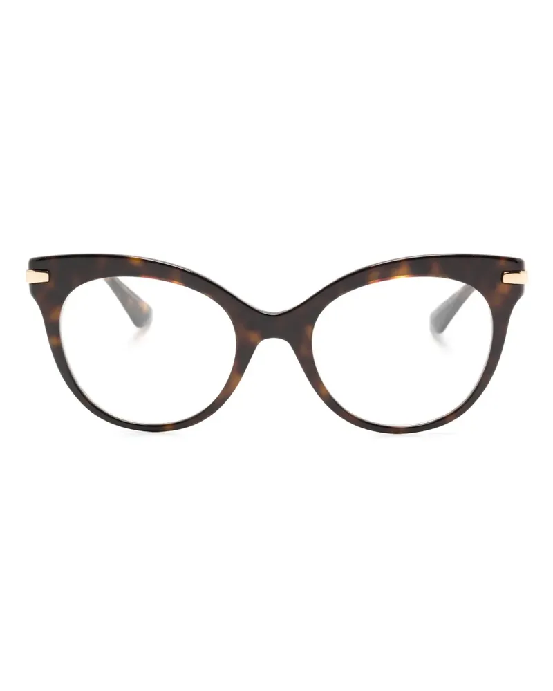Dolce & Gabbana Cat-Eye-Brille in Schildpattoptik - Braun Braun