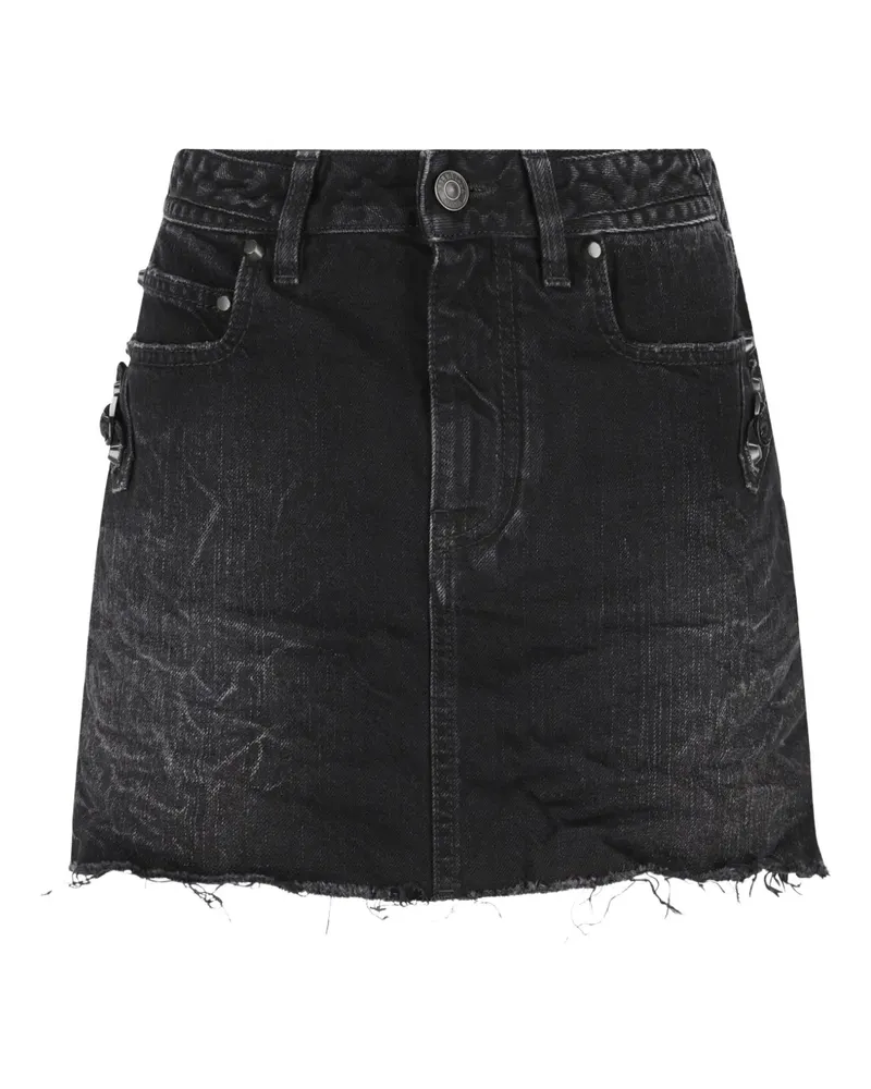 Balenciaga Jeansrock mit ausgefranstem Saum - Schwarz Schwarz