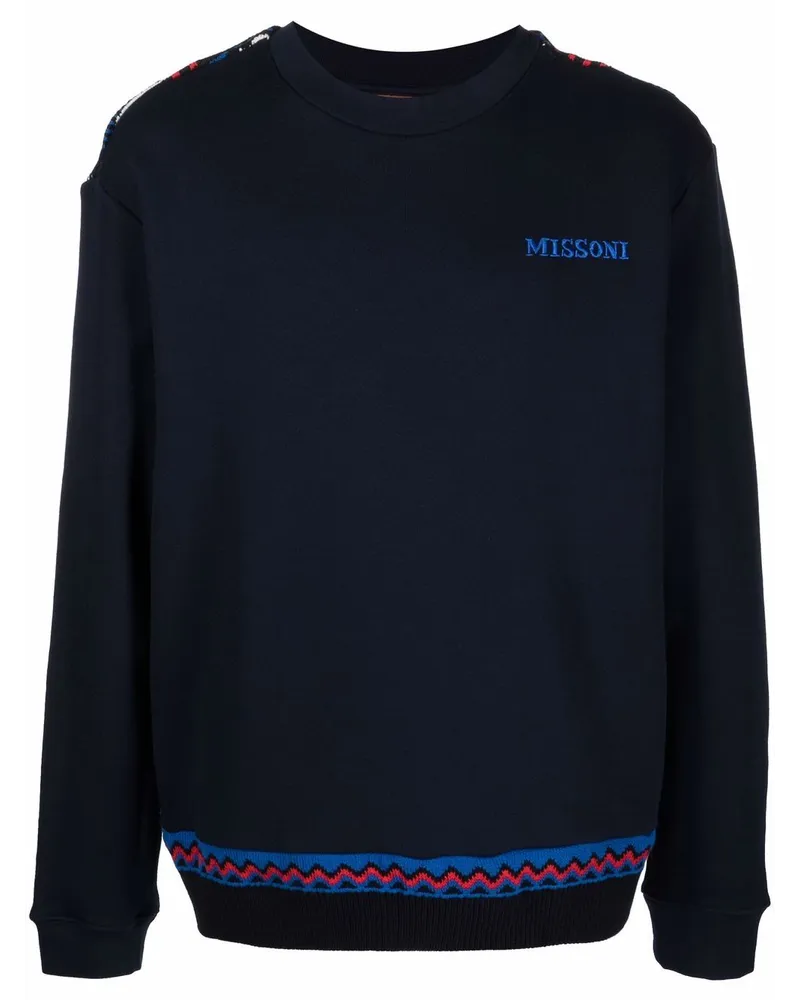Missoni Sweatshirt mit Zickzack-Detail - Blau Blau