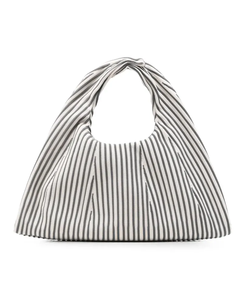 CFCL medium Dayfuku pleated striped tote bag - Nude Nude