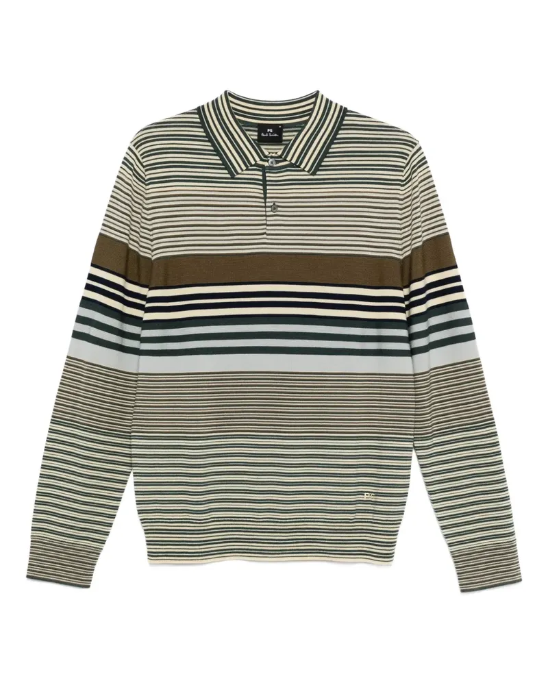 Paul Smith Gestreiftes Poloshirt - Grün Grün