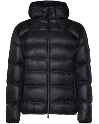 Moncler logo-patch hooded jacket Schwarz