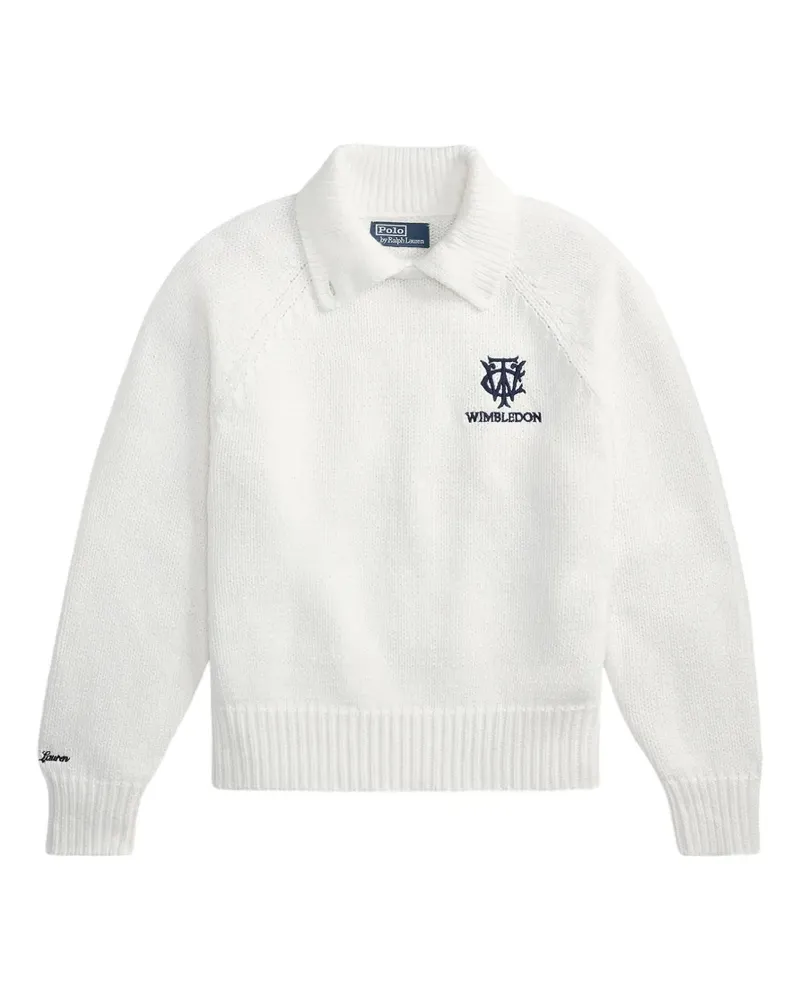 Ralph Lauren Pullover mit Poloshirtkragen - Weiß Weiß