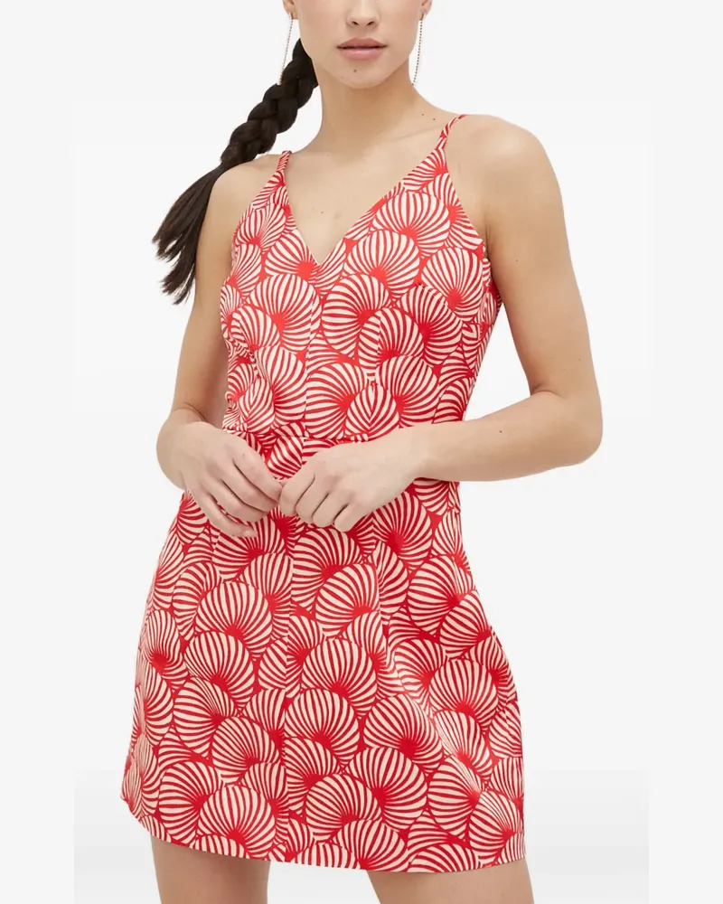 Morgan V-neck patterned mini dress - Rot Rot
