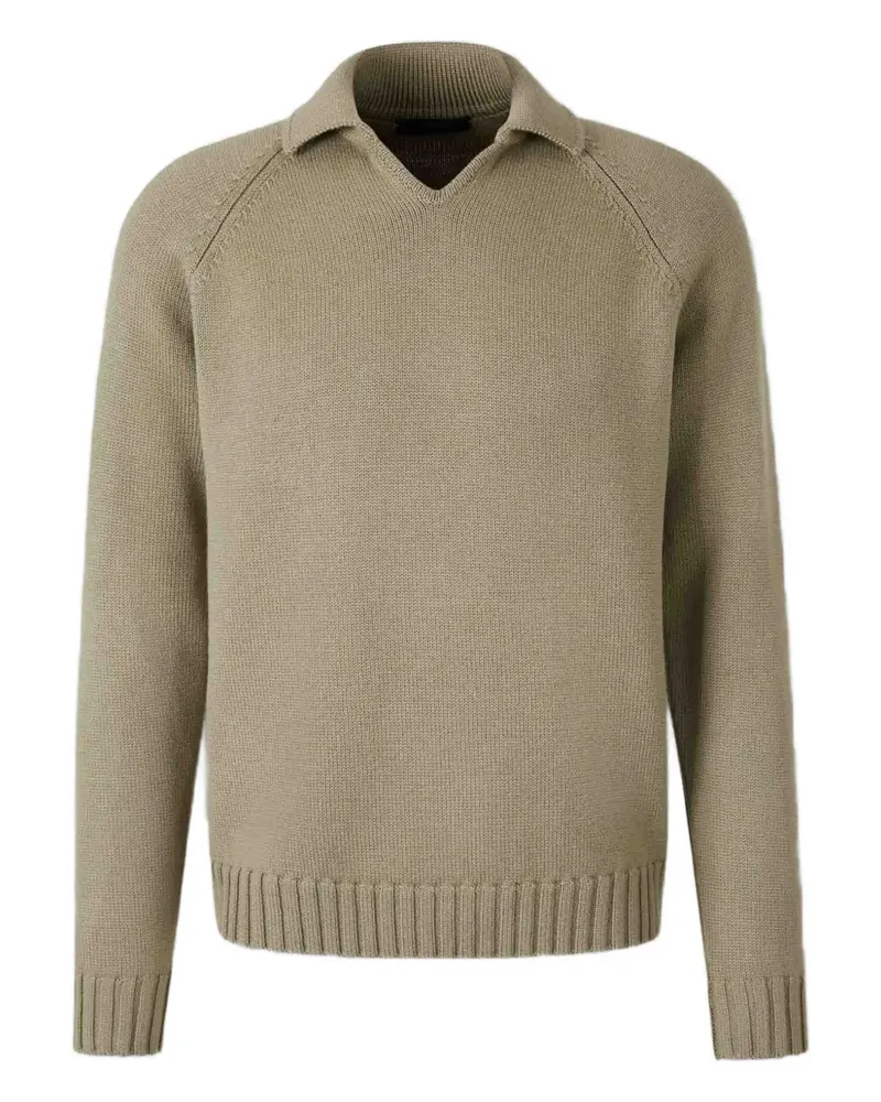 Zanone wool polo sweater - Braun Braun