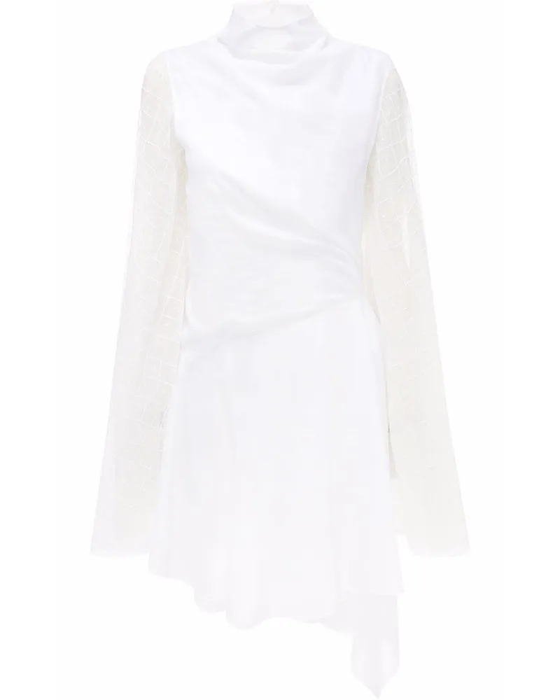 J.W.Anderson Asymmetrisches Kleid mit transparenten Ärmeln - Weiß Weiß