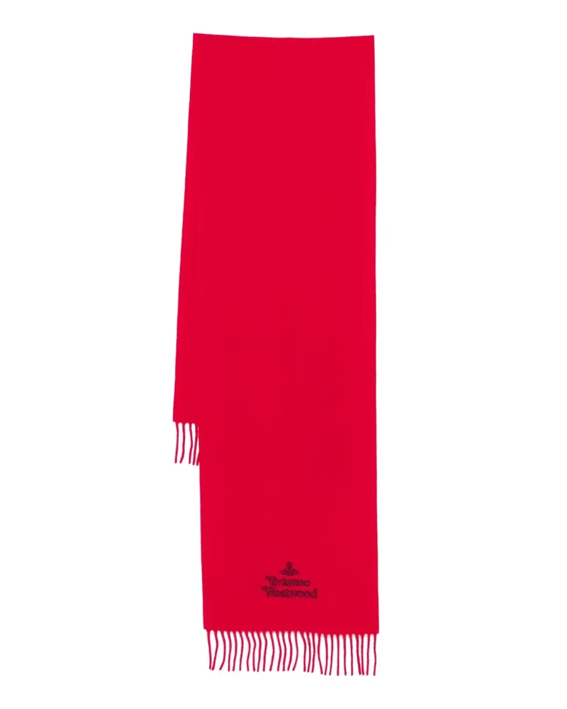 Vivienne Westwood logo-embroidered scarf - Rot Rot