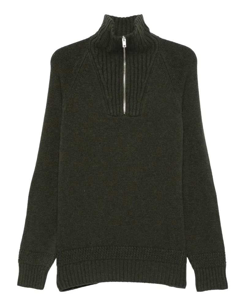 Fay Half-Zip-Pullover mit Ellenbogen-Patch - Grün Grün