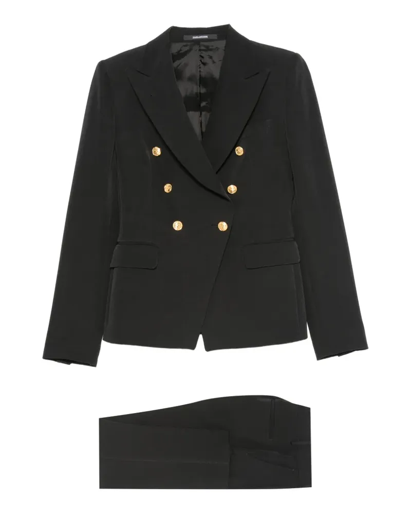 Tagliatore double-breasted peak-lapels suit - Schwarz Schwarz