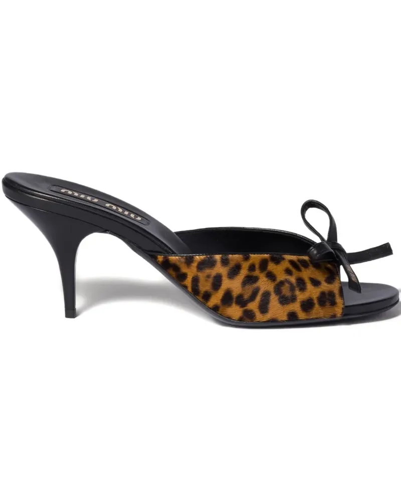Miu Miu Sandalen mit Logo - Braun Braun