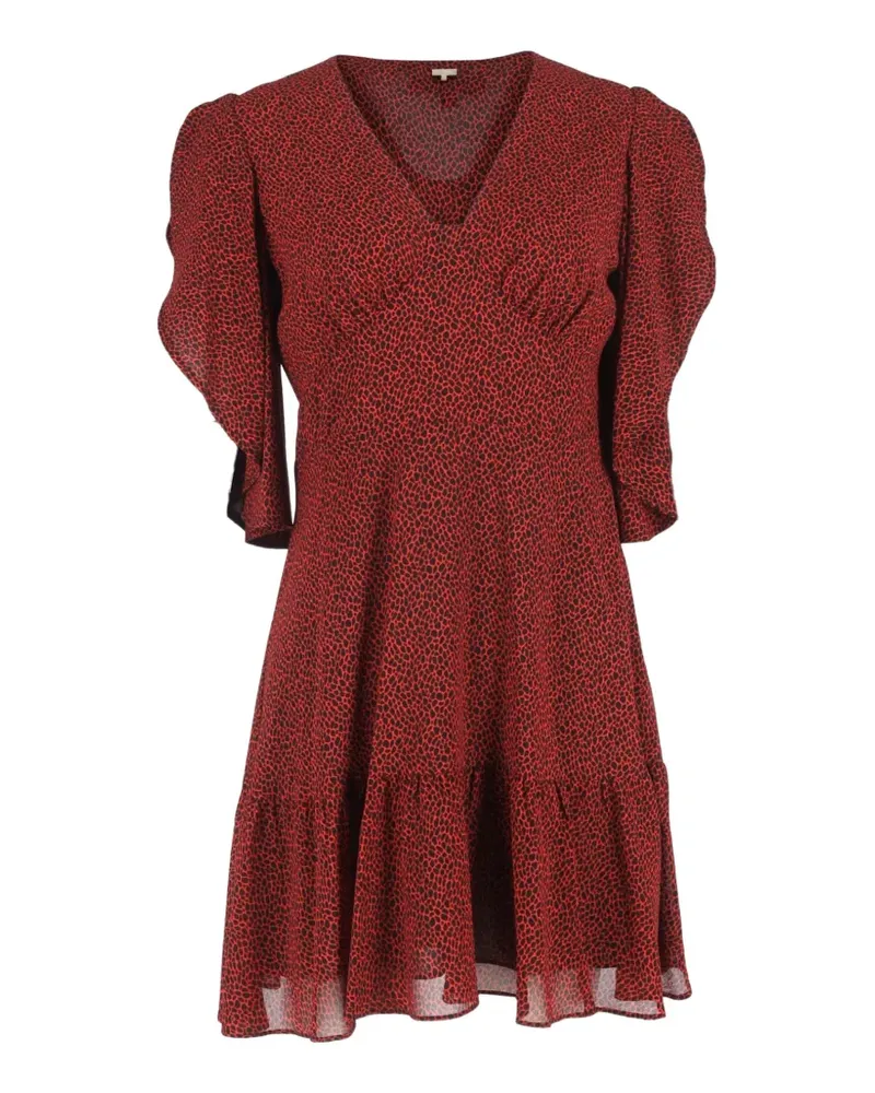 Michael Kors cascade-sleeve print dress - Rot Rot