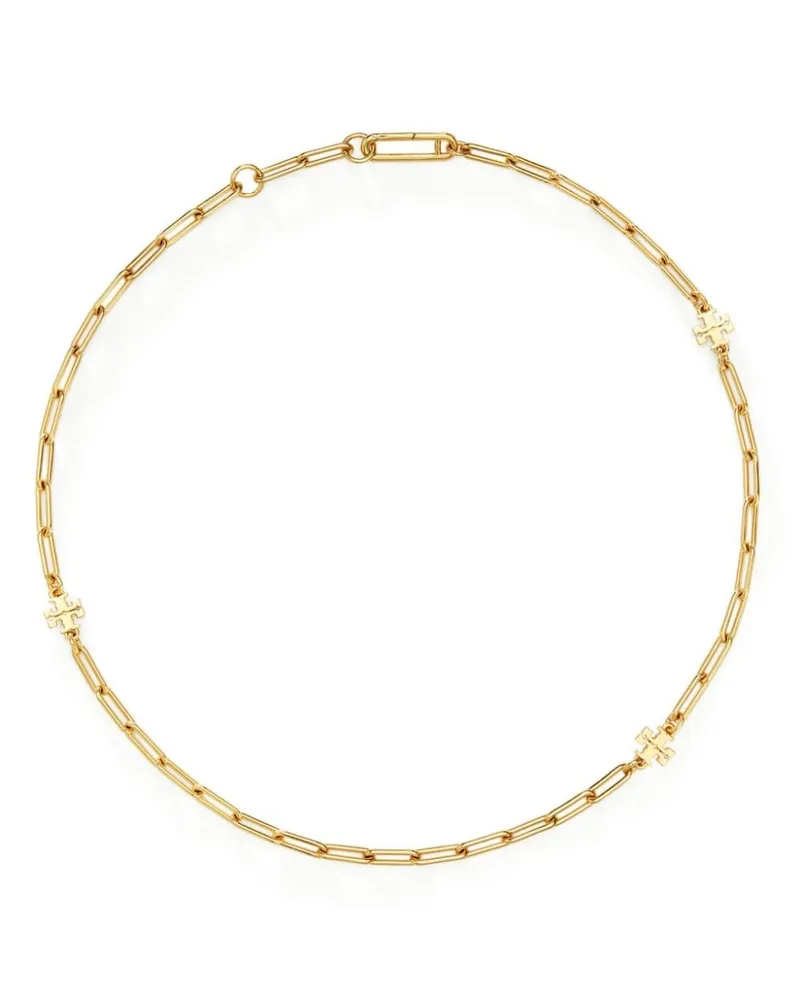 Tory Burch Good Luck Halskette mit Logo-Schild - Gold Gold