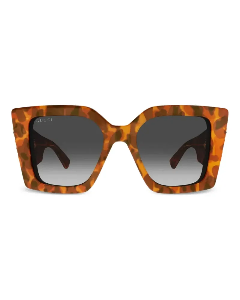 Gucci tortoiseshell-effect square-frame sunglasses - Braun Braun