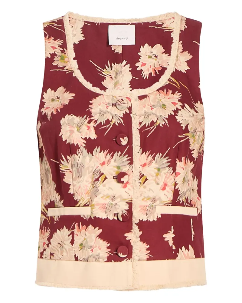 Cinq à Sept Mae Bouquet Rowena Bluse - Rot Rot