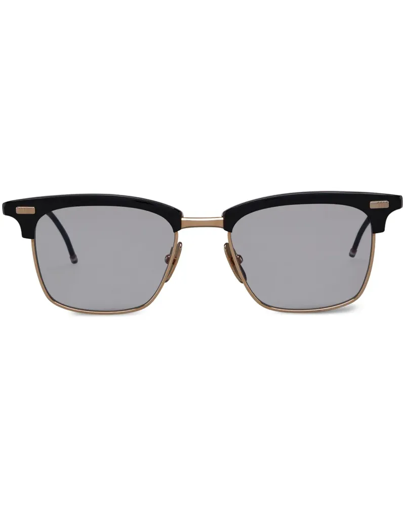 Thom Browne Sonnenbrille mit eckigem Gestell - Schwarz Schwarz