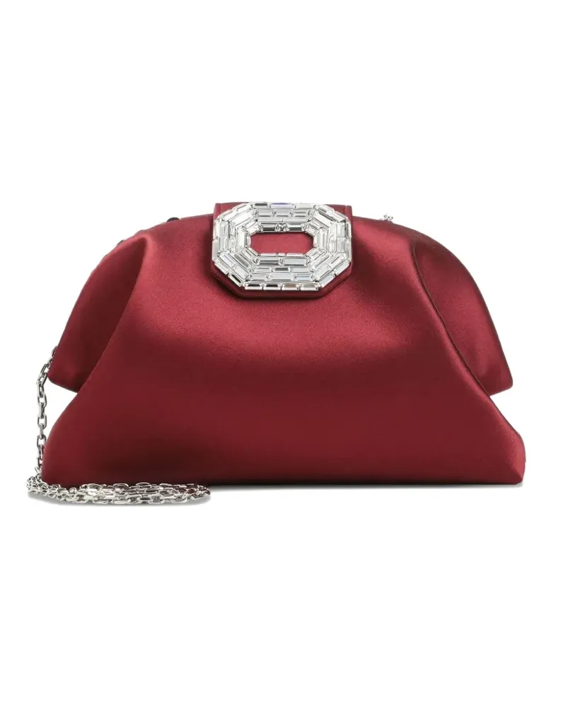 Amina Muaddi Camelia crystal-embellished clutch bag - Rot Rot