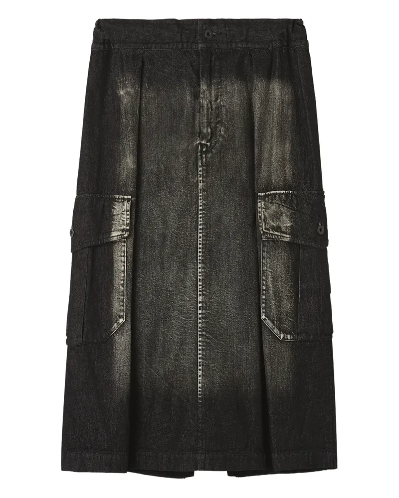 Yohji Yamamoto Rock mit aufgesetzten Taschen - Schwarz Schwarz