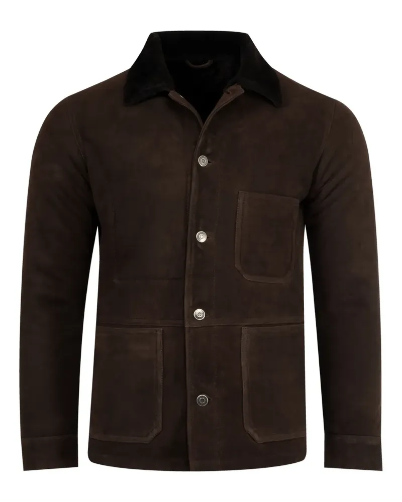 Giorgio Brato Wildlederjacke mit Knopfleiste - Braun Braun