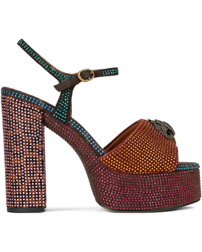 Kurt Geiger 125mm Kensington embellished platform sandals - Braun Braun