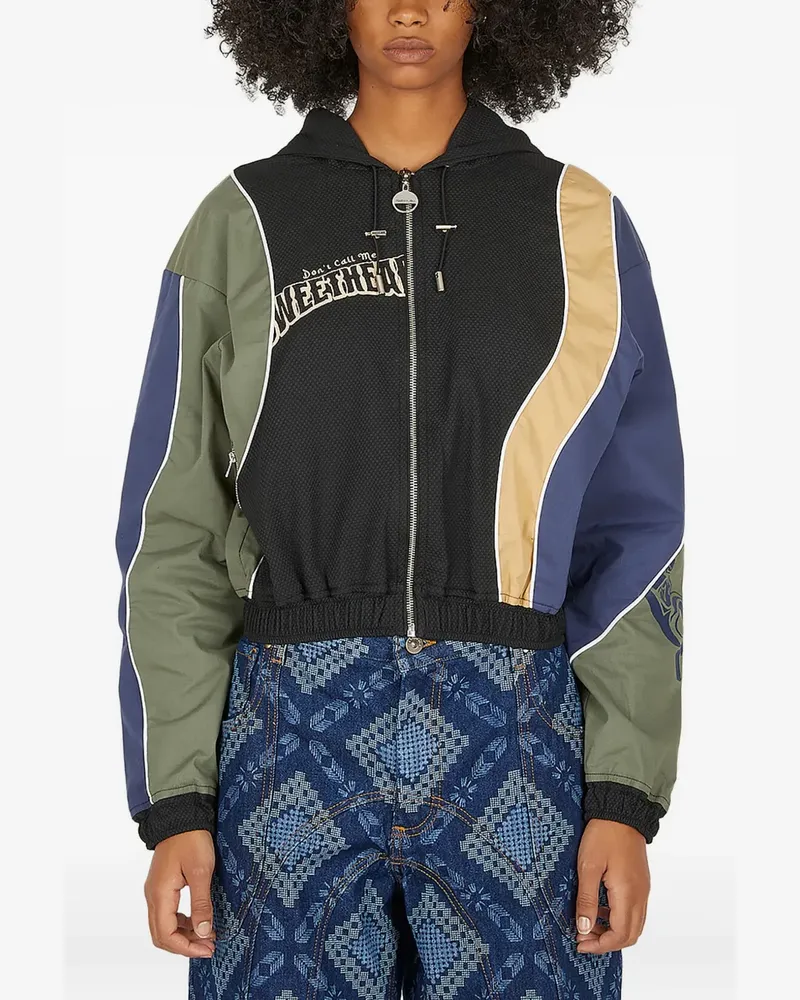 AHLUWALIA Bomberjacke mit Kapuze - Schwarz Schwarz