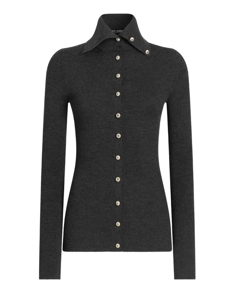 Dolce & Gabbana Gerippter Cardigan - Grau Grau