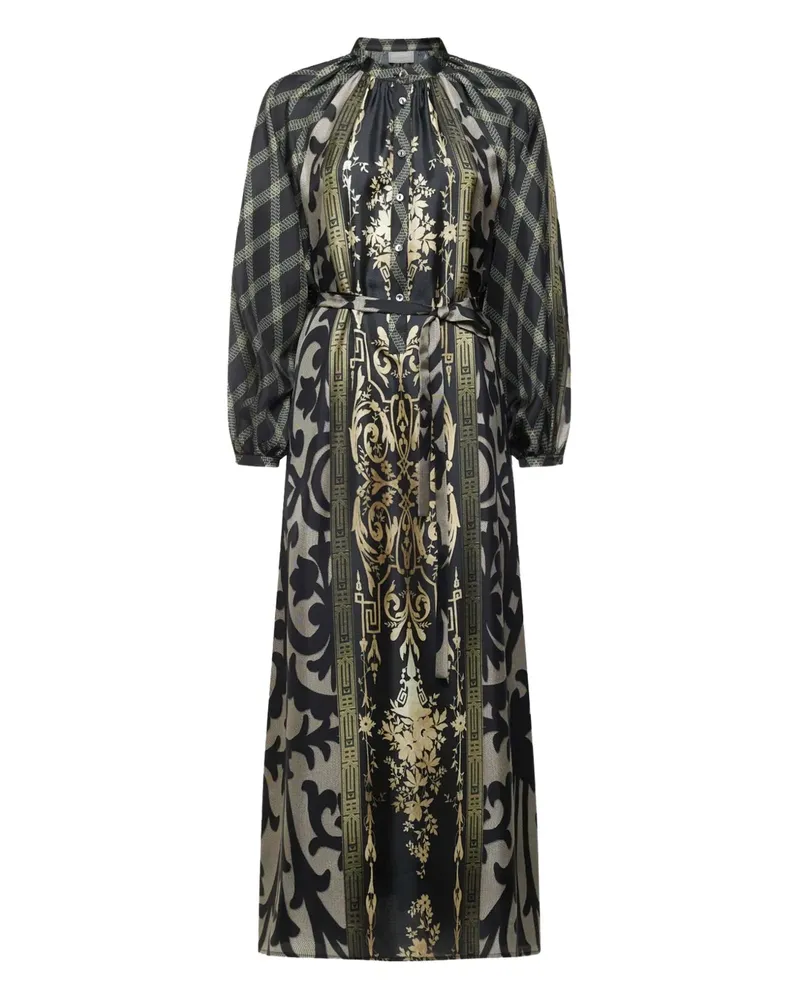 Pierre-Louis Mascia geometric-pattern maxi dress - Schwarz Schwarz