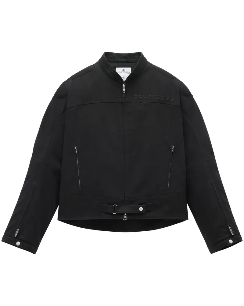 Courrèges Gefütterte Racer Jacke - Schwarz Schwarz