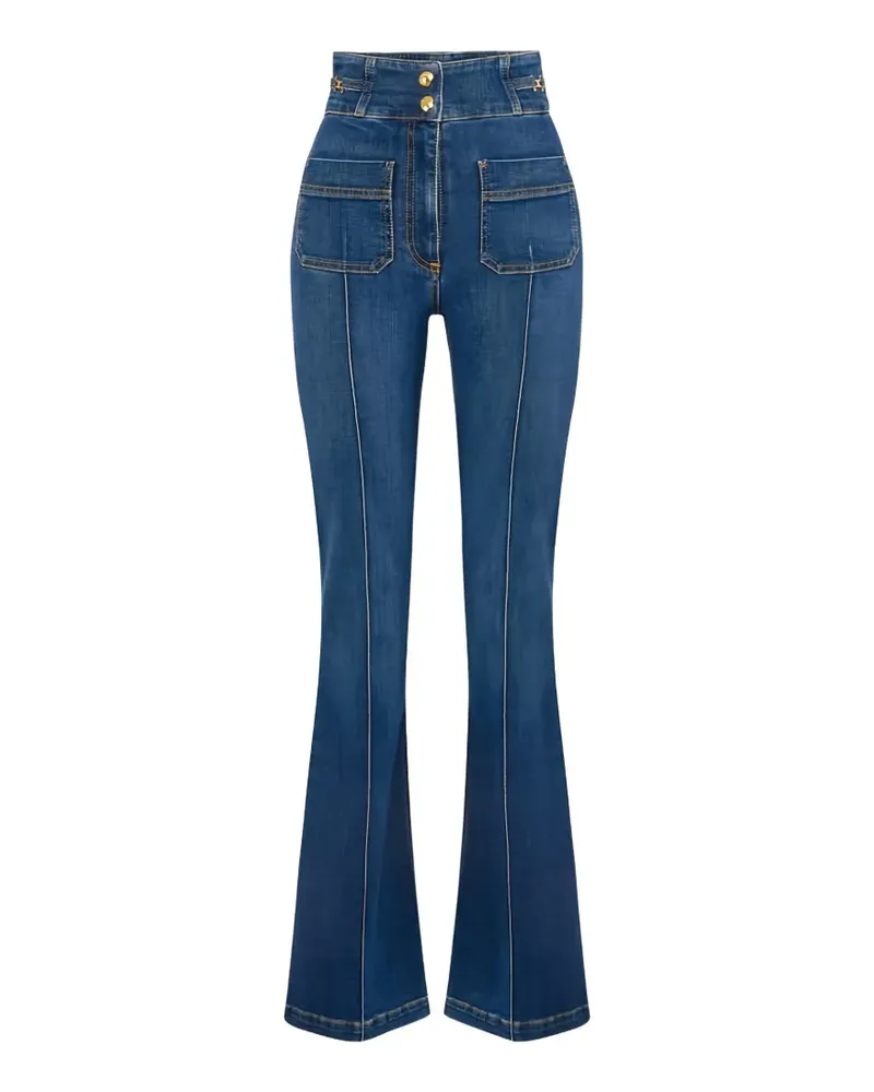 Elisabetta Franchi logo-detail boot-cut jeans - Blau Blau