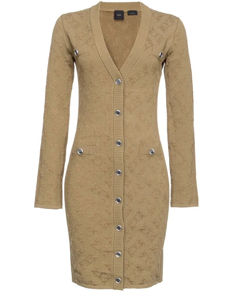 Pinko Cardigan-Kleid mit Jacquard-Logo - Nude Nude