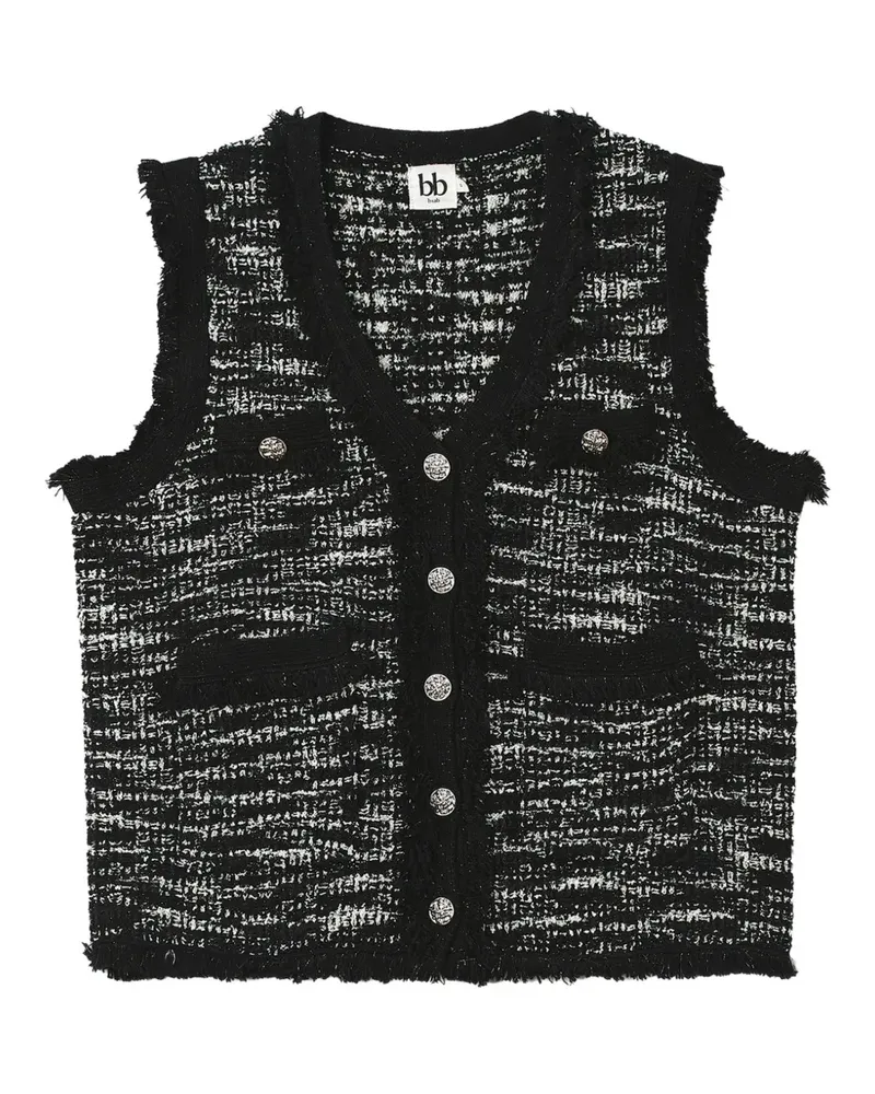 b+ab fringe-trim button-up gilet - Schwarz Schwarz