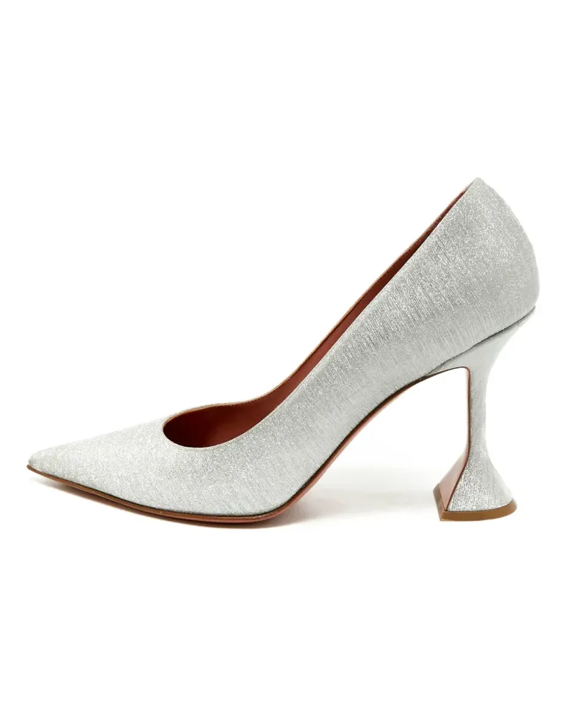 Amina Muaddi Ausgestellte Ami Stiletto-Pumps - Silber Silber