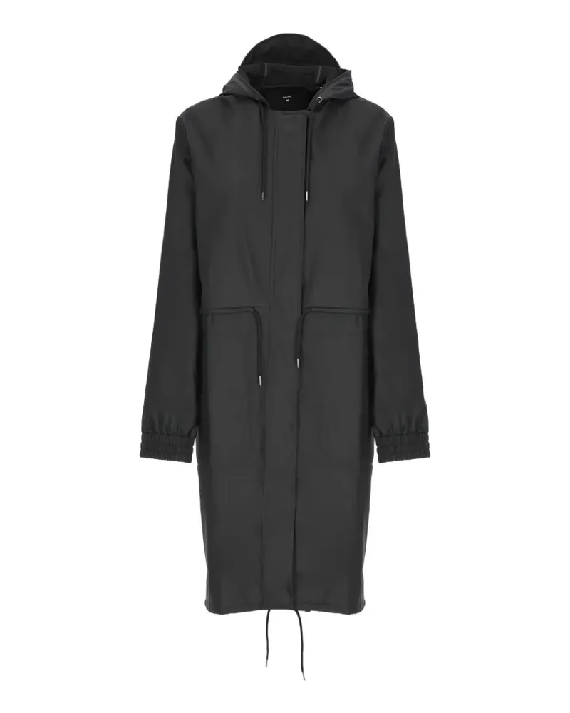 RAINS String W hooded parka coat - Schwarz Schwarz