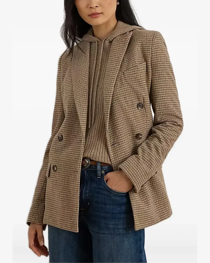 Ralph Lauren double-breasted checked blazer - Braun Braun