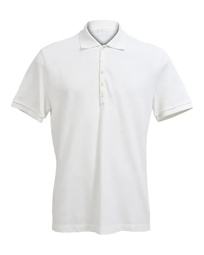Thom Browne logo-tag polo shirt - Weiß Weiß