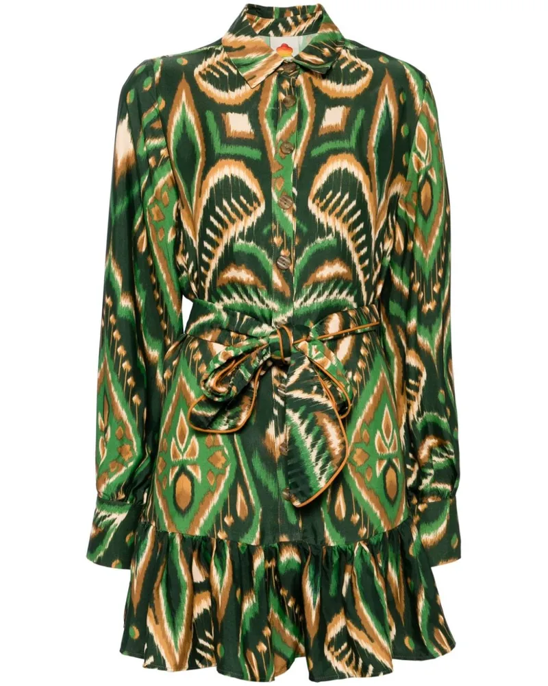 FARM Rio Kleid mit Blumen-Print - Grün Grün