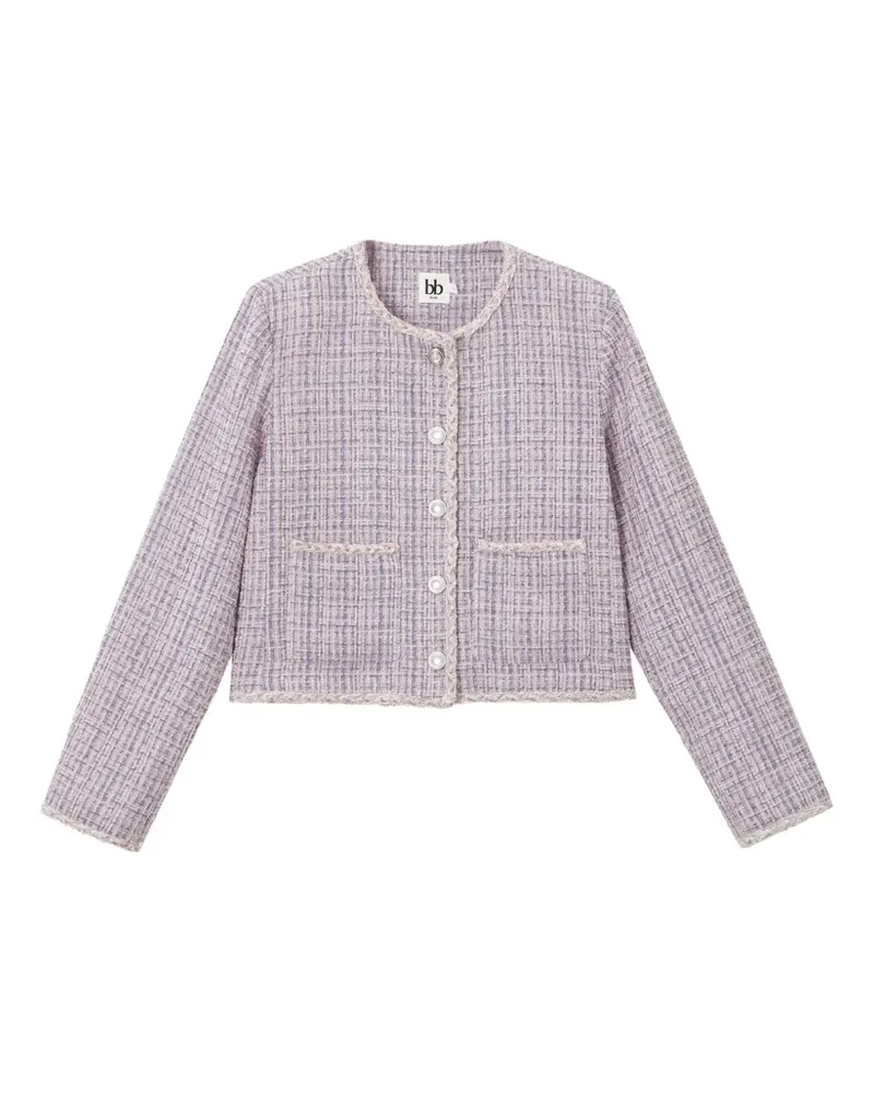 b+ab Geknöpfte Jacke mit Tweed-Effekt - Violett Violett