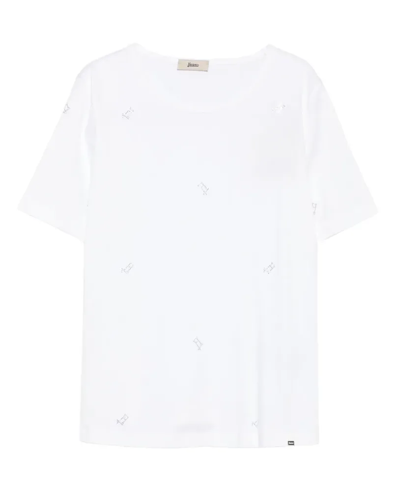 Herno rhinestone-embellished short-sleeve t-shirt - Weiß Weiß