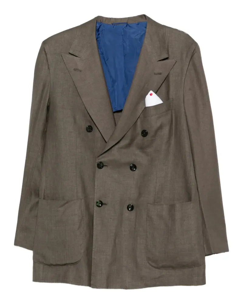 Kiton Doppelreihiger Blazer - Grün Grün