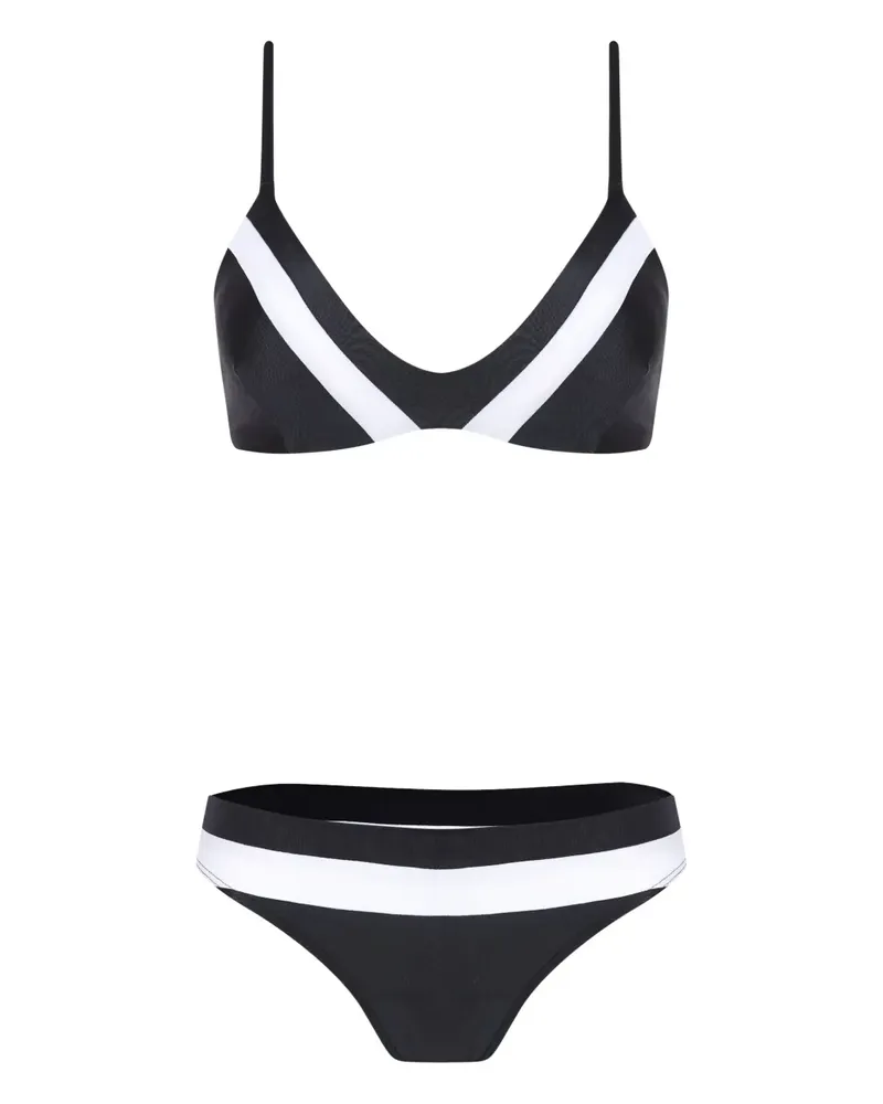 Lygia & Nanny Bikini mit Streifendetail - Schwarz Schwarz