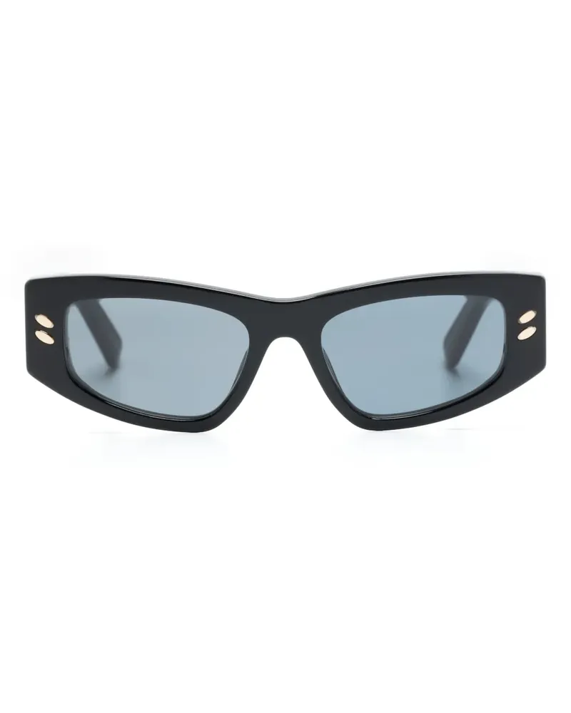 Stella McCartney Eckige Sonnenbrille mit Kettendetail - Schwarz Schwarz
