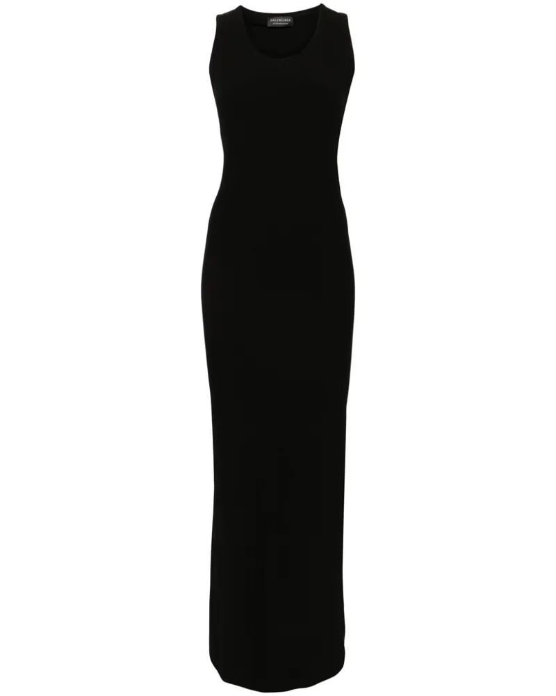 Balenciaga Drapiertes Maxikleid - Schwarz Schwarz