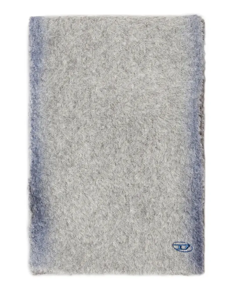 Diesel Oval D Schal mit Stickerei - Grau Grau