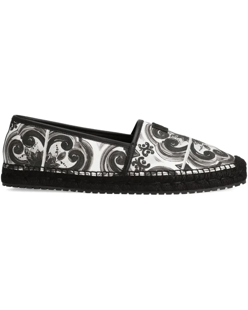 Dolce & Gabbana Espadrilles mit Majolica-Print - Schwarz Schwarz