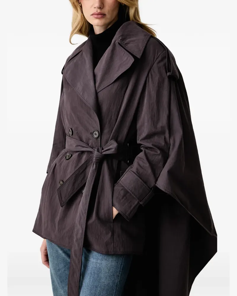 Elisabetta Franchi double-breasted cape-detail trench coat - Braun Braun