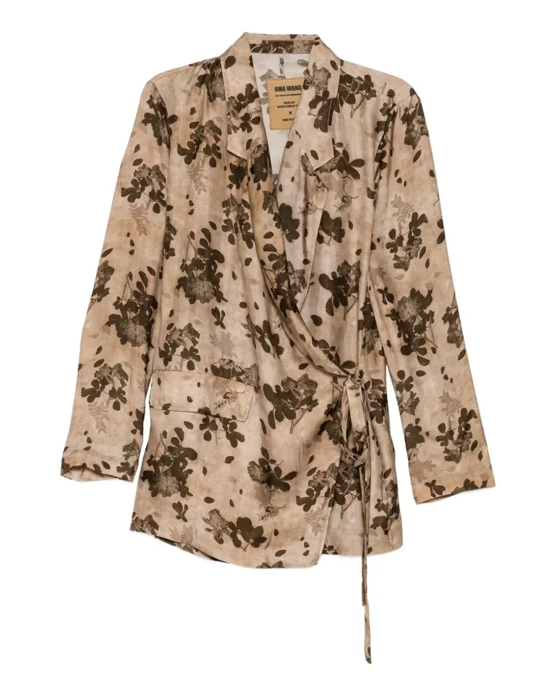 Uma Wang Gewickelte Jacke mit Blumenprint - Nude Nude