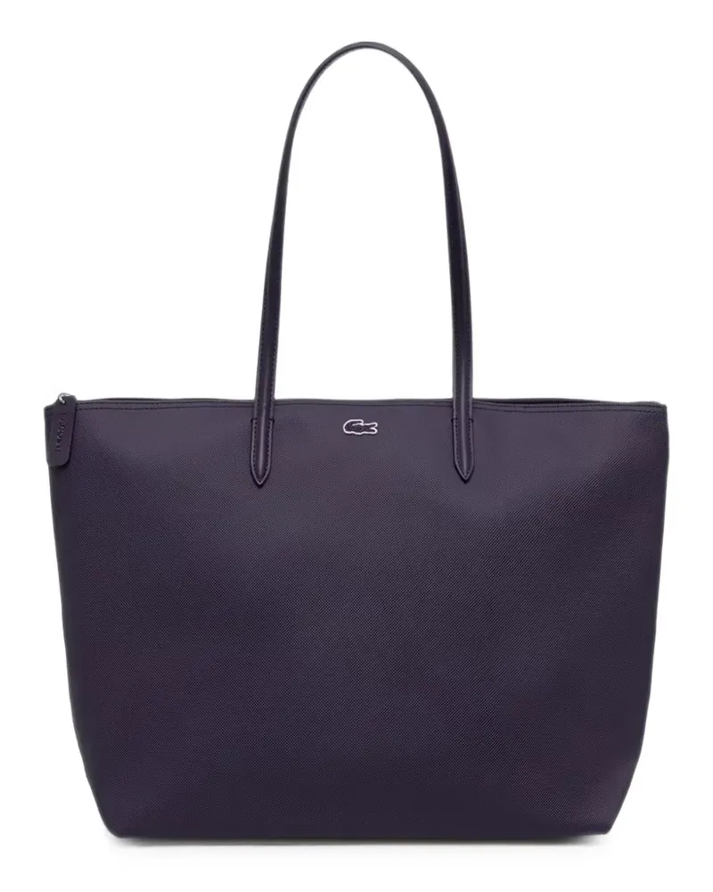 Lacoste large logo-patch tote bag - Violett Violett