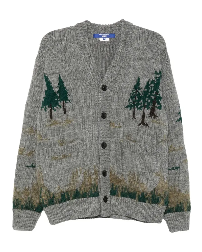 Junya Watanabe Cardigan mit Intarsienmuster - Grau Grau