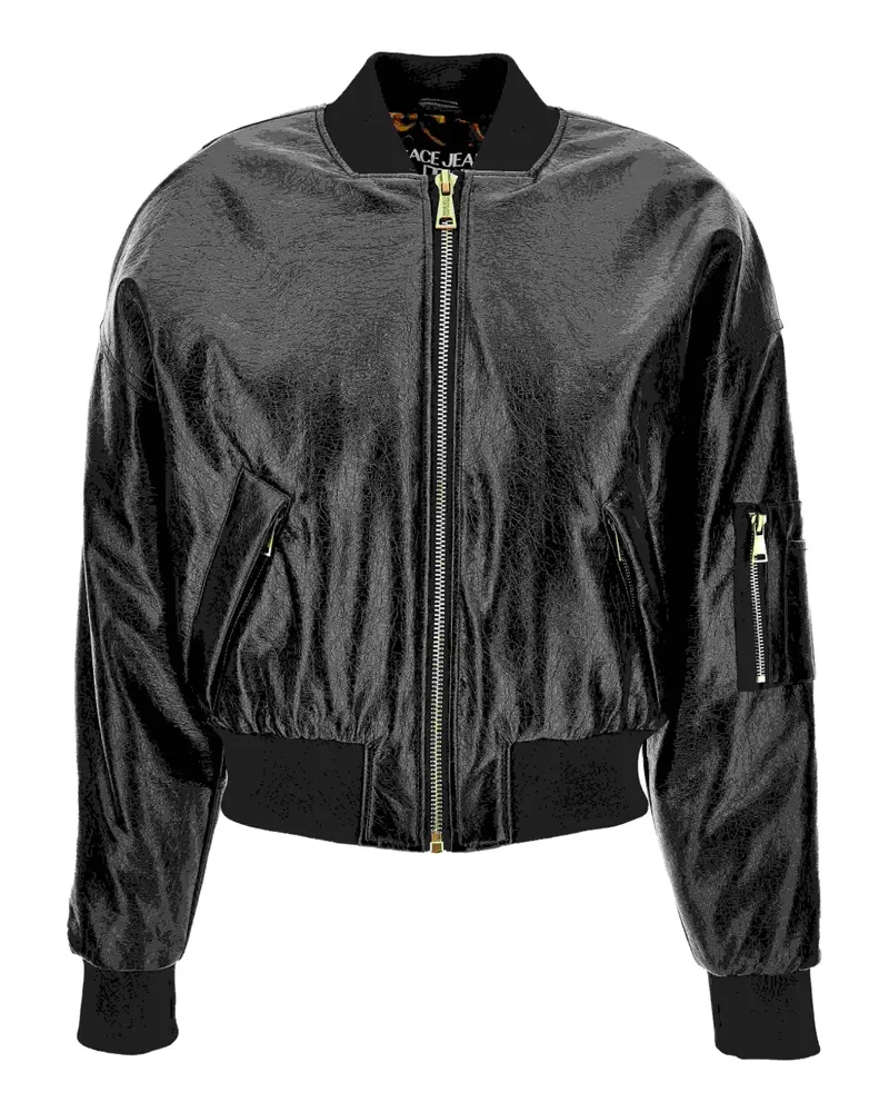 Versace Jeans Bomberjacke mit Reißverschluss - Schwarz Schwarz