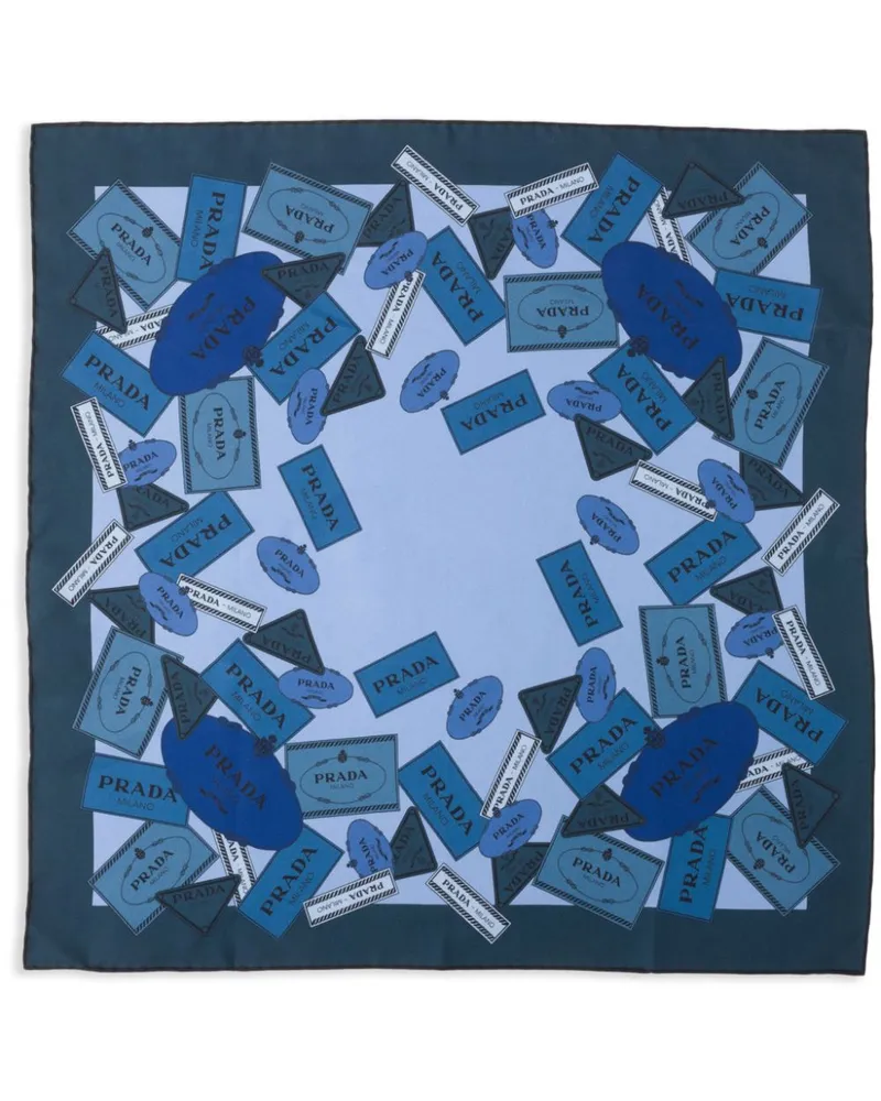 Prada Schal mit Print - Blau Blau